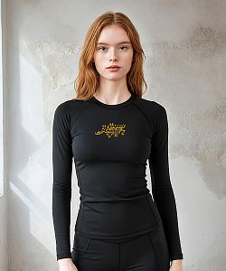 Dámské funkční triko dlouhý rukáv LIGHT GOLD černá Bamboo Ultra