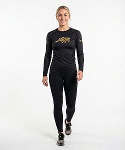 Dámské funkční triko dlouhý rukáv LIGHT GOLD černá Bamboo Ultra