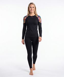 Dámské funkční triko dlouhý rukáv MANDALA černá Bamboo Light New