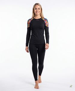 Dámské funkční triko dlouhý rukáv MANDALA černá Bamboo Light New