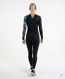 Dámské funkční triko dlouhý rukáv MANDALA černá Bamboo Thermo