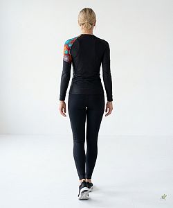 Dámské funkční triko dlouhý rukáv MANDALA černá Bamboo Ultra