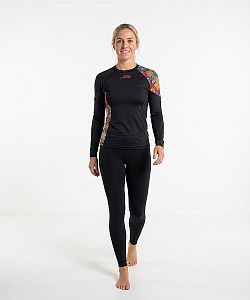 Dámské funkční triko dlouhý rukáv MANDALA černá Bamboo Ultra