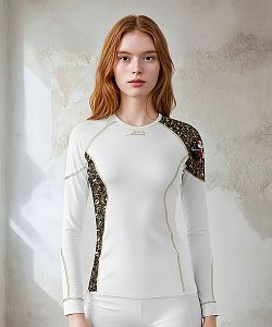 Dámské funkční triko dlouhý rukáv MUERTE bílá Bamboo Ultra