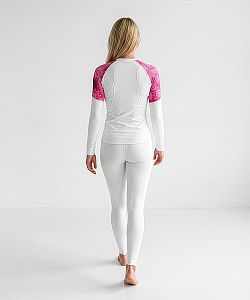 Dámské funkční triko dlouhý rukáv PINK MANDALA bílá Bamboo Light New