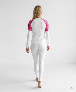 Dámské funkční triko dlouhý rukáv PINK MANDALA bílá Bamboo Light New