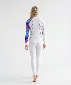 Dámské funkční triko dlouhý rukáv PURPLE bílá Bamboo Heavy