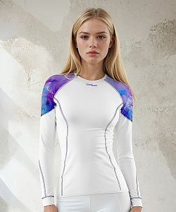 Dámské funkční triko dlouhý rukáv PURPLE bílá Bamboo Light New