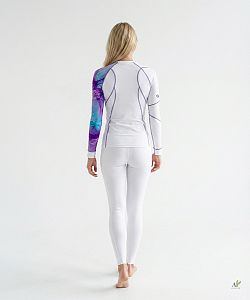 Dámské funkční triko dlouhý rukáv PURPLE bílá Bamboo Thermo
