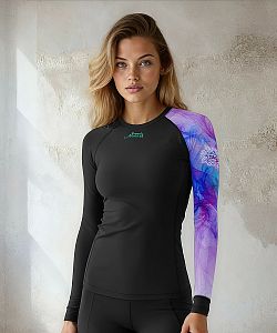 Dámské funkční triko dlouhý rukáv PURPLE černá Bamboo Thermo