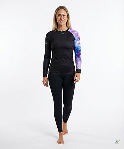 Dámské funkční triko dlouhý rukáv PURPLE černá Bamboo Thermo
