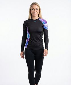 Dámské funkční triko dlouhý rukáv PURPLE černá Bamboo Ultra