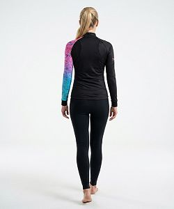 Dámské funkční triko dlouhý rukáv se zipem AQUARELLE LADY černá Bamboo Thermo