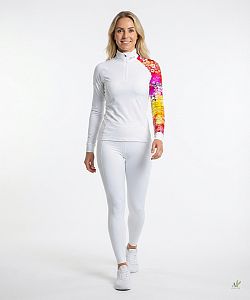 Dámské funkční triko dlouhý rukáv se zipem CANDY bílá Bamboo Thermo
