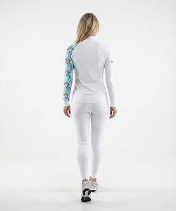 Dámské funkční triko dlouhý rukáv se zipem DRAGONFLY bílá Bamboo Thermo