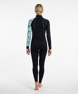 Dámské funkční triko dlouhý rukáv se zipem DRAGONFLY černá Bamboo Thermo