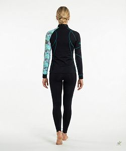 Dámské funkční triko dlouhý rukáv se zipem DRAGONFLY černá Bamboo Thermo