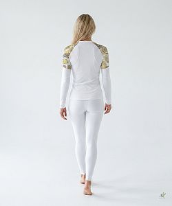 Dámské funkční triko dlouhý rukáv se zipem GOLDEN EYE bílá Bamboo Light New