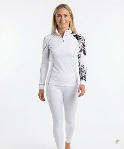 Dámské funkční triko dlouhý rukáv se zipem LADY bílá Bamboo Thermo