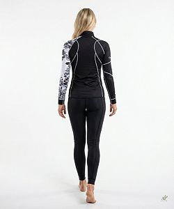 Dámské funkční triko dlouhý rukáv se zipem LADY černá Bamboo Thermo