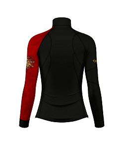 Dámské funkční triko dlouhý rukáv se zipem RED VELVET LADY černá Bamboo Thermo