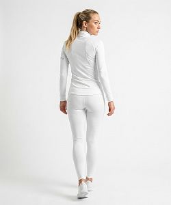 Dámské funkční triko dlouhý rukáv se zipem SNOW WHITE bílá Bamboo Thermo