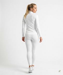 Dámské funkční triko dlouhý rukáv se zipem SNOW WHITE bílá Bamboo Thermo