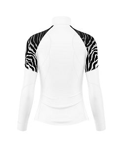Dámské funkční triko dlouhý rukáv se zipem ZEBRA bílá Bamboo Light New