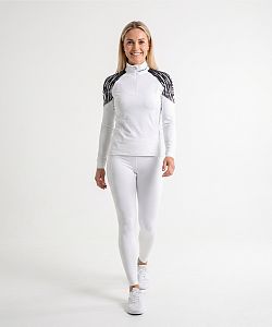Dámské funkční triko dlouhý rukáv se zipem ZEBRA bílá Bamboo Light New
