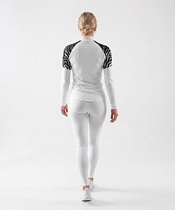 Dámské funkční triko dlouhý rukáv se zipem ZEBRA bílá Bamboo Light New