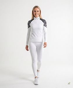 Dámské funkční triko dlouhý rukáv se zipem ZEBRA bílá Bamboo Light New