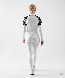 Dámské funkční triko dlouhý rukáv se zipem ZEBRA bílá Bamboo Light New
