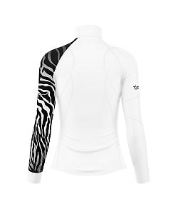 Dámské funkční triko dlouhý rukáv se zipem ZEBRA bílá Bamboo Thermo