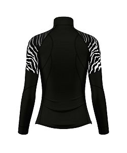 Dámské funkční triko dlouhý rukáv se zipem ZEBRA černá Bamboo Light New