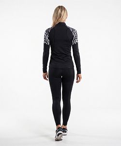 Dámské funkční triko dlouhý rukáv se zipem ZEBRA černá Bamboo Light New