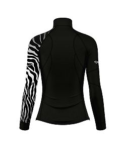 Dámské funkční triko dlouhý rukáv se zipem ZEBRA černá Bamboo Thermo