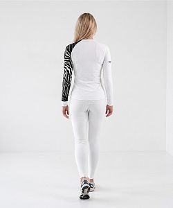 Dámské funkční triko dlouhý rukáv ZEBRA bílá Bamboo Thermo
