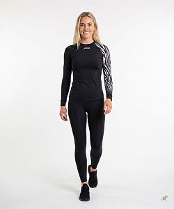 Dámské funkční triko dlouhý rukáv ZEBRA černá Bamboo Thermo
