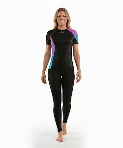 Dámské funkční triko krátký rukáv AQUARELLE černá Bamboo Ultra