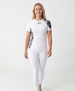 Dámské funkční triko krátký rukáv FLOWERS bílá Bamboo Ultra
