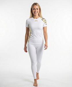 Dámské funkční triko krátký rukáv GOLDEN EYE bílá Bamboo Ultra