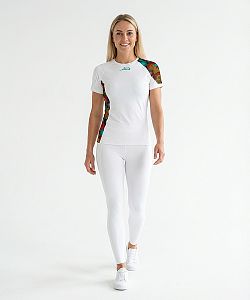 Dámské funkční triko krátký rukáv MANDALA bílá Bamboo Ultra