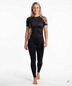 Dámské funkční triko krátký rukáv MANDALA černá Bamboo Ultra