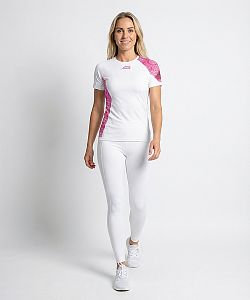 Dámské funkční triko krátký rukáv PINK MANDALA bílá Bamboo Ultra