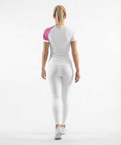 Dámské funkční triko krátký rukáv PINK MANDALA bílá Bamboo Ultra