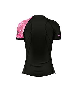 Dámské funkční triko krátký rukáv PINK MANDALA černá Bamboo Heavy
