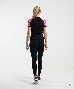 Dámské funkční triko krátký rukáv PINK MANDALA černá Bamboo Light New