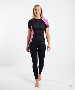 Dámské funkční triko krátký rukáv PINK MANDALA černá Bamboo Ultra