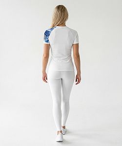 Dámské funkční triko krátký rukáv SNOWFLAKES bílá Bamboo Ultra