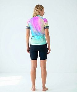 Dámský cyklistický dres Aquarelle Rainbow s návleky na ruce